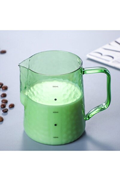 JESSE - Cam Borosilikat Pitcher Süt Potu 500 Ml Ateşe Dayanıklı - Yeşil