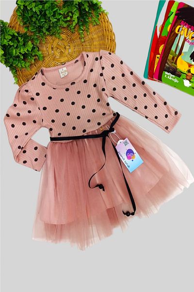 dinamik çocuk Bebeluş Fetiţă Copil Rochie Tutu Pufoasă Prinţesă Buline Lycra elastică cu mâneci lungi
