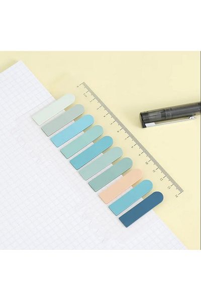 Kawaii Transparent Stripe Post-it Oval Tip Navy Blue Card