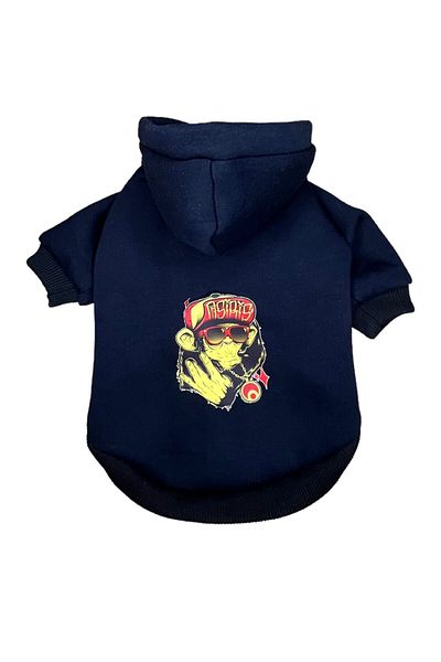PetiliDünya monkey hiphop Hooded Fleece Sweatshirt Dog And Cat Outfit & Dress