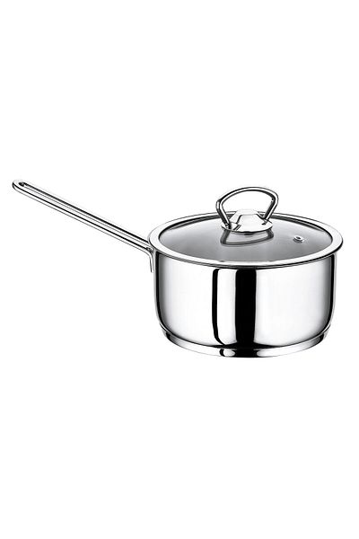 OMS 2008 2 Piece Single Handle Stainless Steel 14x8 Cm 1,20 Liter Mini Steel Kacerola Saucepan