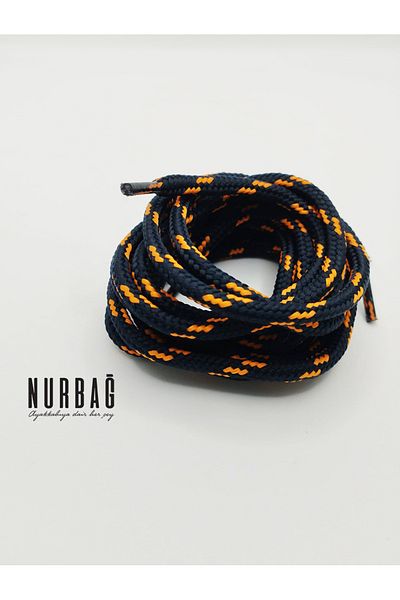 NURBAĞ DOKUMA Cat-boots navy blue orange laces 120 cm 1 pair tk00098