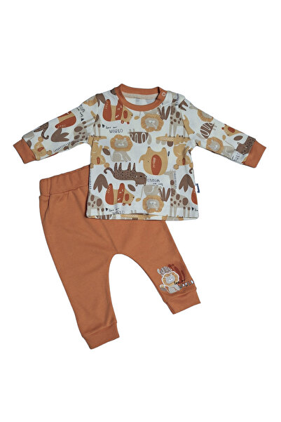 Miniworld % 100 Pamuk Sevimli Aslan Animal Erkek Bebek 2'li Takım