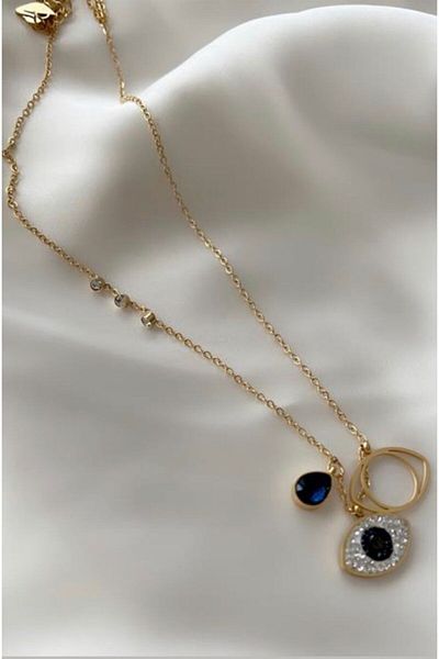 Accessories Gold Color Eyed Steel Necklace