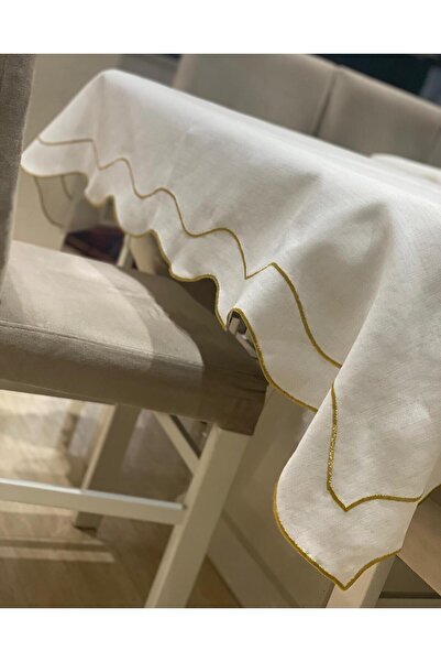 Nur Homing مفرش طاولة كريمي ويف لـ 12 شخصًا