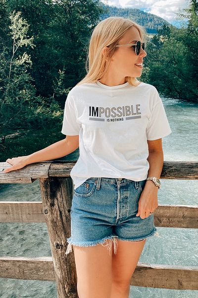 ADA BEBEK ÇOCUK Impossible Gold Printed 100% βαμβακερό γυναικείο μπλουζάκι με λαιμόκοψη