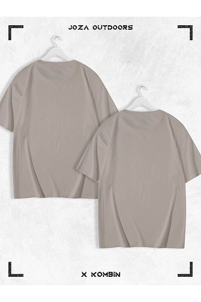 Joza Outdoors Γυναικεία Ανδρικά Unisex Lover Couple Συνδυασμός Βαμβακερό Oversize Πολύχρωμο καλοκαιρινό μπλουζάκι χωρίς στάμπα Σετ 2 τεμαχίων