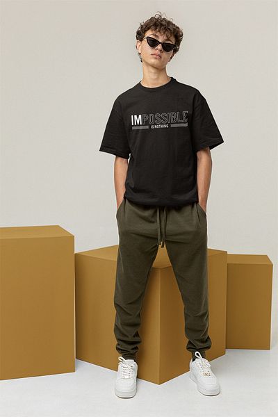 ADA BEBEK ÇOCUK Ανδρικό μπλουζάκι Oversize - Impossible Printed, 100% Cotton, Crew Neck