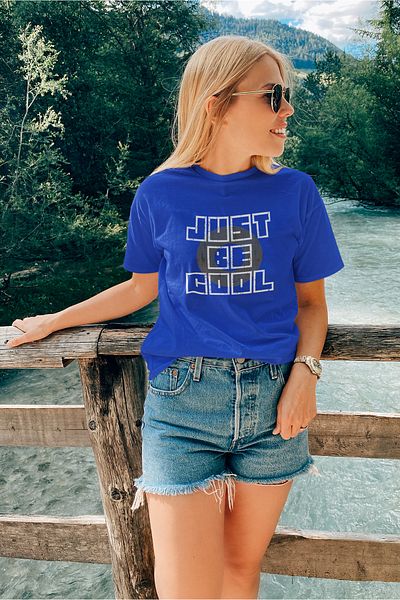 ADA BEBEK ÇOCUK Just Be Cool Printed - 100% βαμβακερό γυναικείο μπλουζάκι oversize