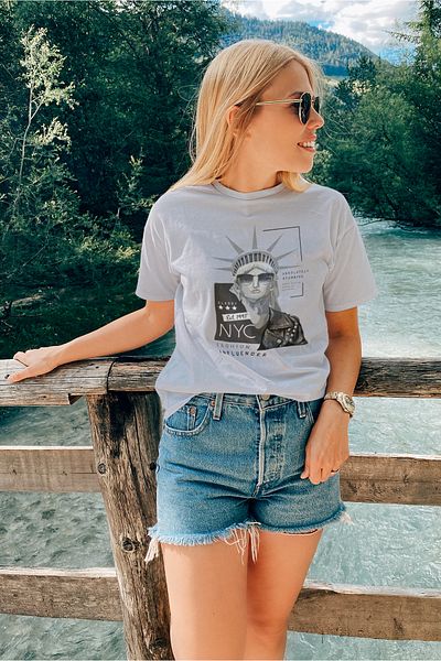 ADA BEBEK ÇOCUK Γυναικείο μπλουζάκι με λαιμόκοψη 100% βαμβακερό εμπριμέ με στάμπα