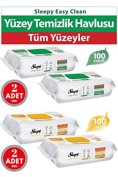 Sleepy Easy Clean Surface Cleaning Towels 100pcs White Soap Additive 2x100+Soap Additive 2x100