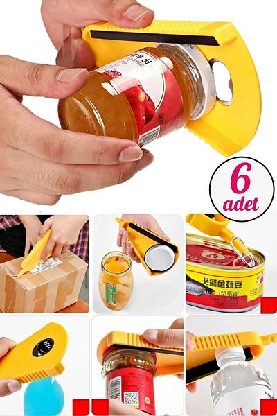 Tilbe Home 6-Piece Jar Opener Bottle Cap Opener Jar Lid Opening Squeeze Multi-Functional Can Opener