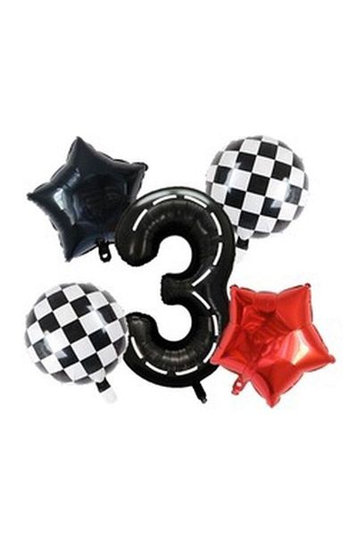 DÜVENCİ TİCARET ÇITIPITISTORE Racing Themed Birthday Foil Balloon Set for 1 Year Old