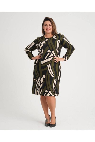 Butik Nilyam Γυναικείο φόρεμα με λεπτομέρεια τσέπης Suede Midi 22014 Χακί