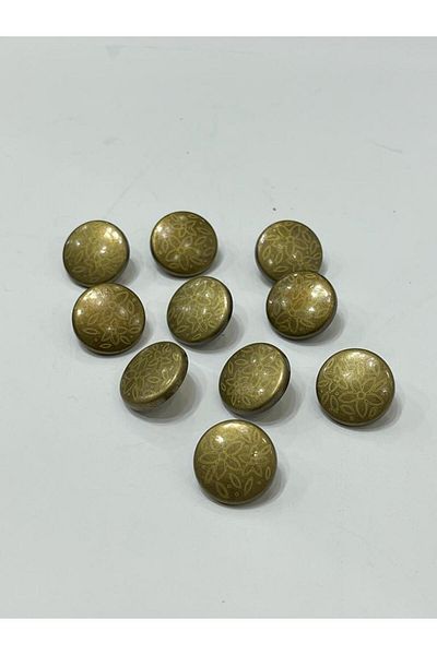 ODDA TASARIM ATÖLYESİ antique yellow metallized flower detailed blouse button