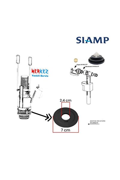 SİAMP Gömme Rezervuar Iç Takım Conta Tamir Seti
