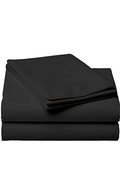 mihriban Single & Double Black Cotton Sheet Set Without Elastic