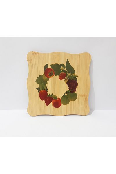 Penguen Wooden Fruit Patterned Trivet