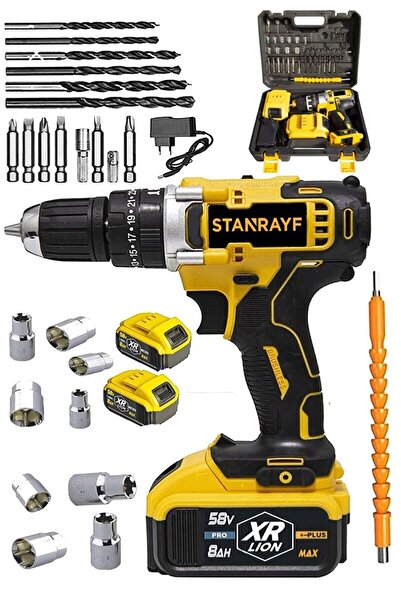 stanrayf Germany 58 V 10 Ah Çift Metal Şanzıman Bakır Sargılı Çift Akülü Şarj...