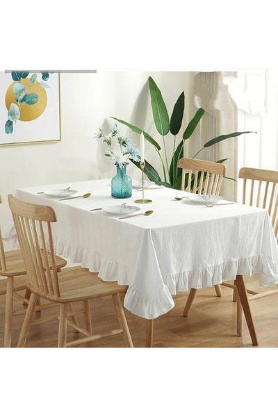 eyma home Față de masă 100% bumbac lenjerie brută (160×220cm)