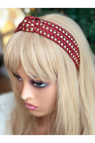 QUEEN AKSESUAR Френски модел луксозен тенденционен дизайн широка възелна лъскава корона с камъни за жени червена