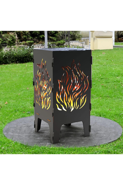 ARVALLI Ateş Çukuru Alev Desenli Portatif Dekoratif Mangal