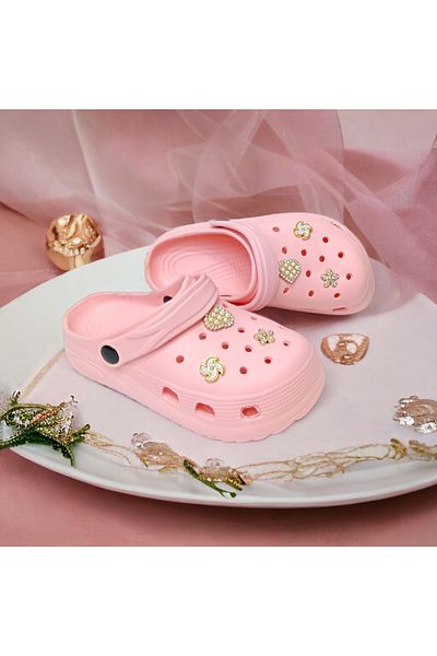 PATİK BEBE Girl's Slippers Anti-Slip Eva Sole Decorated Stylish