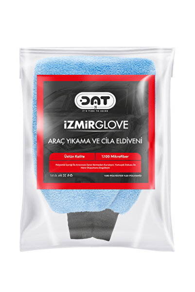 DAT35 IzmirGlove Mavi Mikrofiber Oto Yıkama Eldiveni Pasta Cila Araba Temizli...