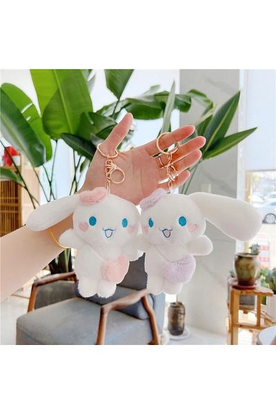 Meyra Accessories سلسلة مفاتيح قطيفة لطيفة من القطيفة كاواي سينامورول، حقيبة مفاتيح لتزيين السيارة