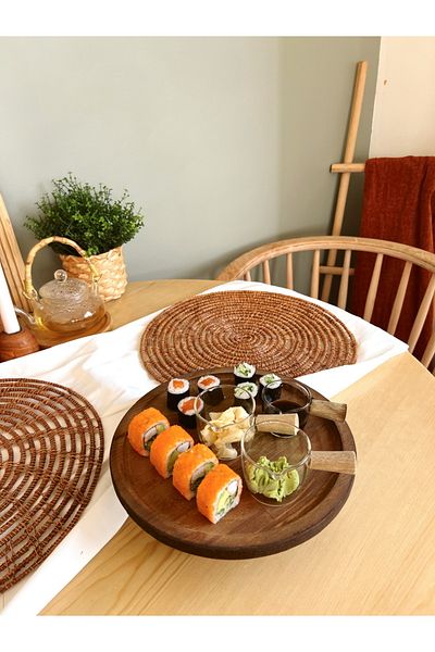 KaiHome Wooden Dark Color Round Leg Riser/Presenter/Organizer