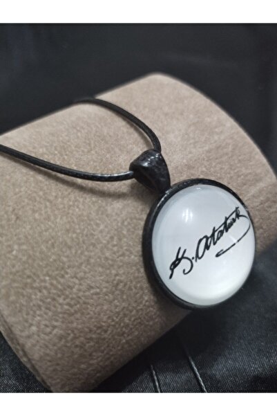 MORFEO قلادة من الجلد الأسود من الزجاج المنحني المميز من أتاتورك