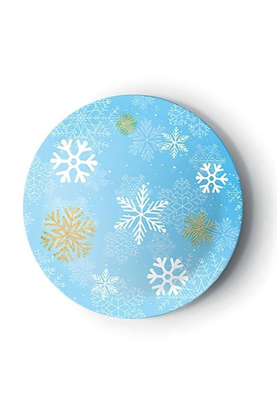 DÜVENCİ TİCARET 8-Piece Cardboard Plate Blue Snowflake