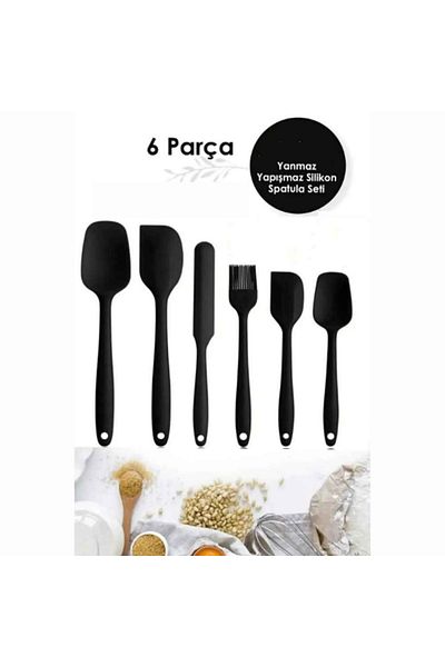 sengenegel Set of 6 - Fireproof and Non-Stick Kitchen Set: Silicone Pastry Brush, Spoon and Knife Spatula