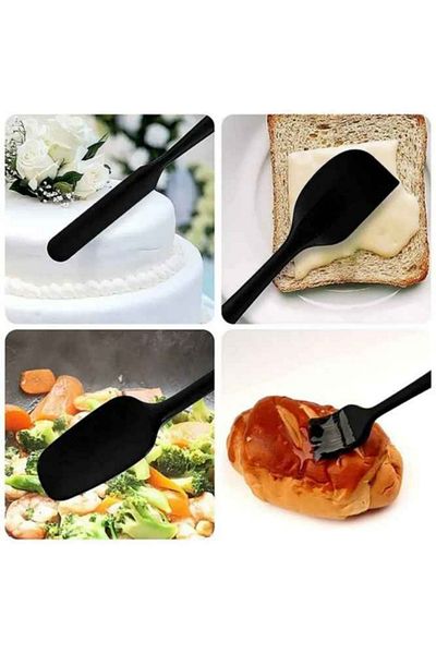 sengenegel Set of 6 - Fireproof and Non-Stick Kitchen Set: Silicone Pastry Brush, Spoon and Knife Spatula