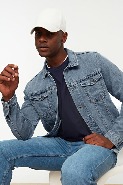 Trendyol Collection Світло-блакитна джинсова куртка Slim Fit Denim TMNSS20CE0088