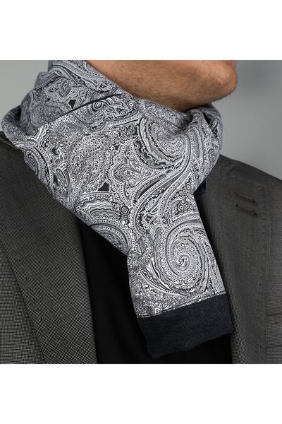 Exve Exclusive Model de șal alb-negru cu două fețe eșarfe