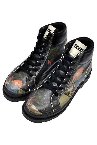 Dogo Γυναικείες Vegan Δερμάτινες Μαύρες Μπότες - Save The Bird Design