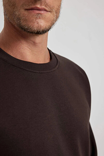 DeFacto T5139AZ/BN192 Defacto Erkek Sweat BROWN