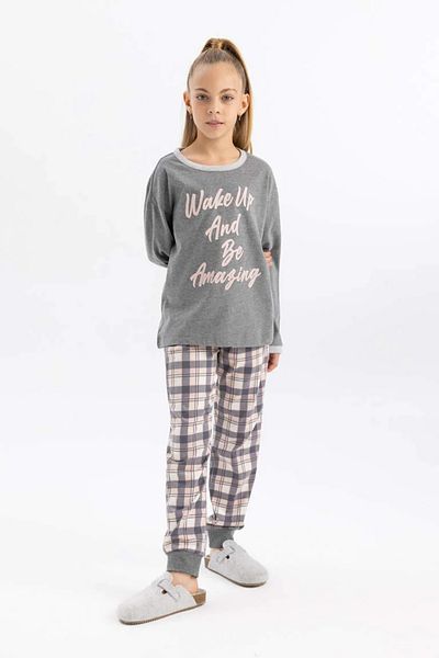 DeFacto A9864a8/ar198 Girl's Sweat Set - Antra Melange
