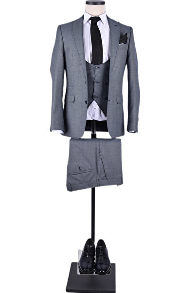 CLISHE بدلة رجالية باللون الأزرق الداكن الفاتح 7010 Clishe Slim Fit 6 Drop Vest