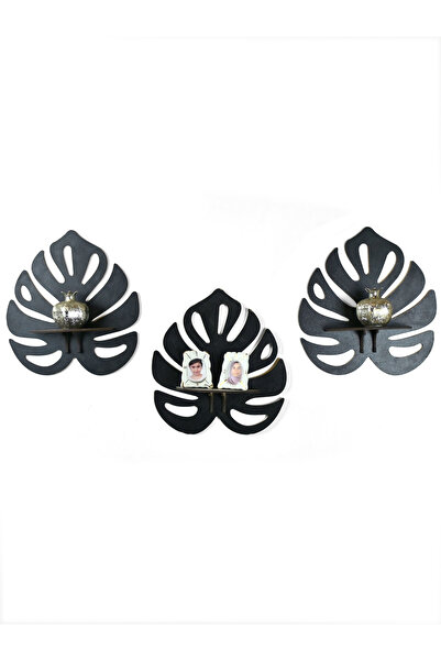 Capellawoodworks Yaprak Desenli Ahşap Raf Monstera Deve Tabanı Yaprağı