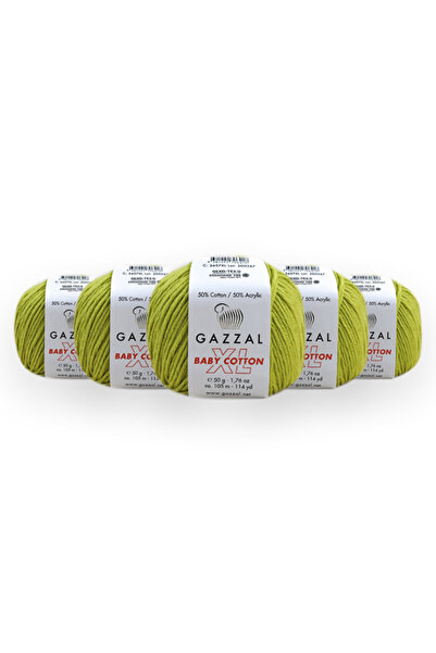 Gazzal Bumbac pentru bebeluși XL 50 gr Pachet de 5 Amigurimi Punch Fir pentru...