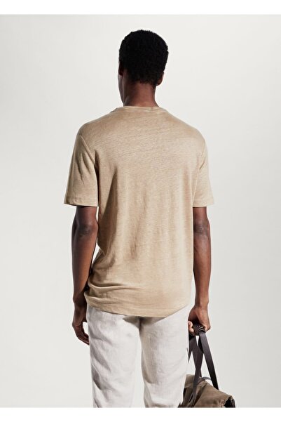 MANGO Man %100 Keten Slim Fit Tişört