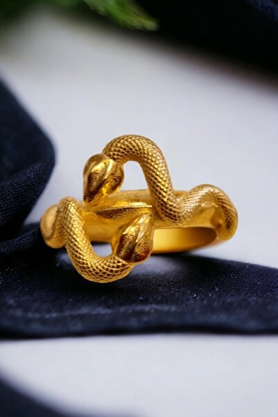 Soprano Silver Yılan Yüzük 14 Ayar Altın Kaplama, 925 Ayar Gümüş