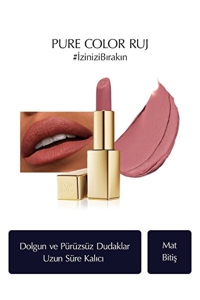 Estee Lauder Mat Bitişli Ruj - Pure Color Matte Lipstick - 3.5gr - Renk: 828 In Control