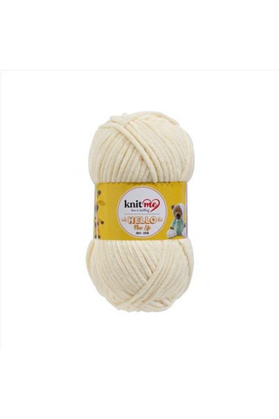 knitme 5 τεμάχια Hello New Life 100% Μικρο Πολυεστέρας Υφασμάτινη Κλωστή 904 Κρέμα