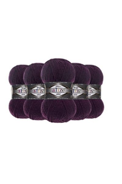 Alize 5 τεμάχια Süperlana Midi Plum 111 Πλεκτό με το χέρι Κλωστή γιλέκο Ζακέτα Κλωστή Φουλάρι Μπερέ Πλεκτό Κλωστή