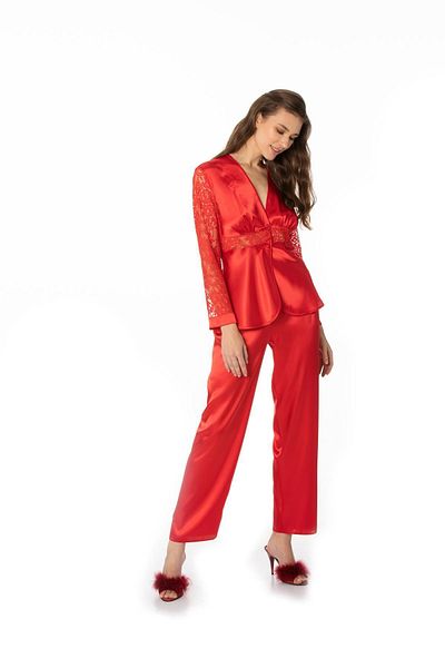 Pierre Cardin Satin Lace Pajama Set - 1121