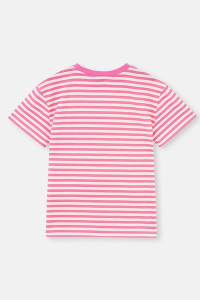 Dagi Tricou roz cu mânecă scurtă cu dungi cu imprimeu Barbie