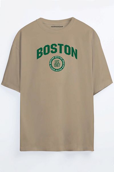 Harmandar Μπλουζάκι Boston Printed Unisex Oversize